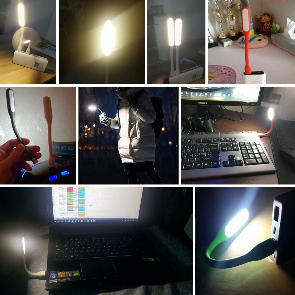 USB Fan Flexible Portable Mini Fan and USB LED Light Lamp Xiaomi Book For Power Bank Notebook Computer Summer Gadget