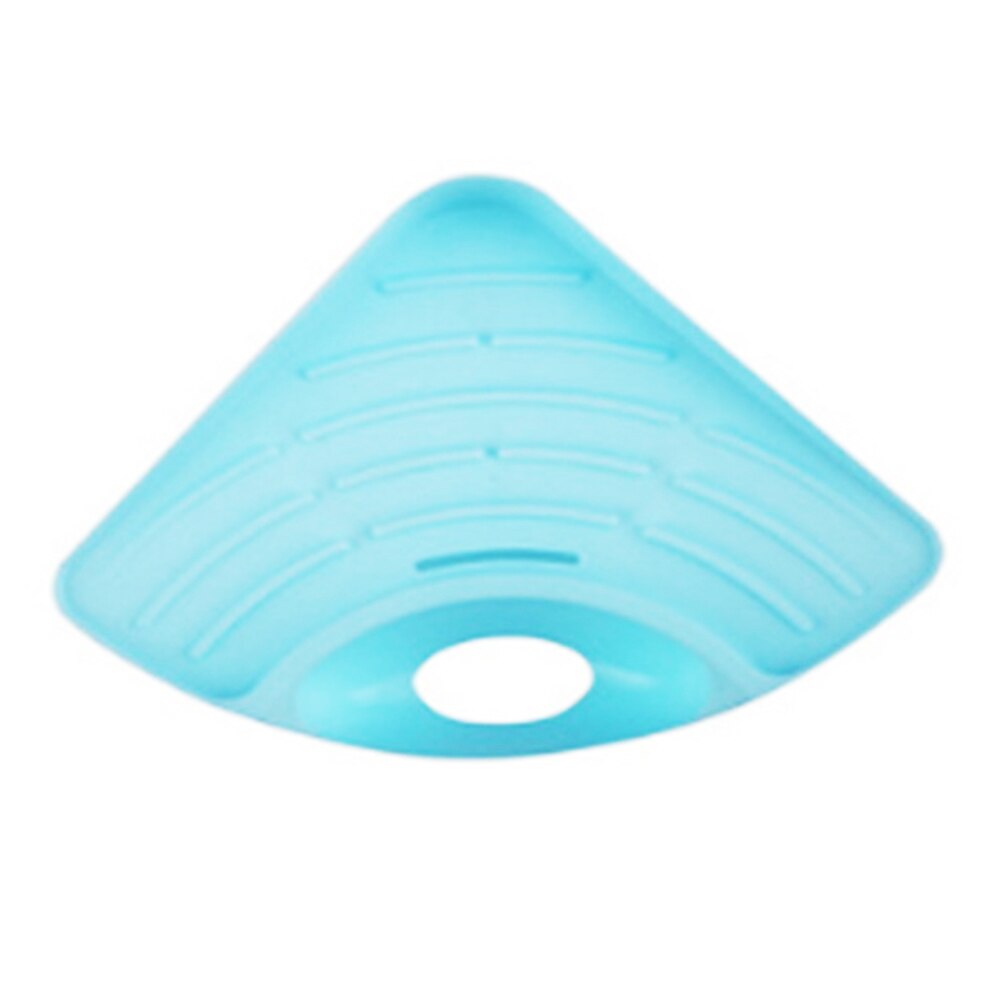 1PCS Kitchen Sink Drain Shelf 27X19cm Household Multi-functional Storage Rack for Bathroom Sundries Organizer PP Triangle Shelf: Blue