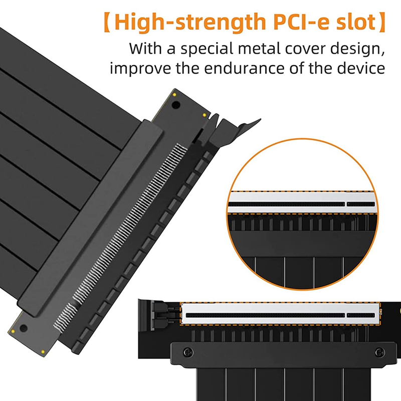 PCIE 3.0 16X Extension High Speed Flexible Riser Cable 90 Degree Right Angle Graphics Extension Cable,Gaming Riser Cable