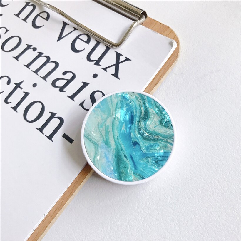 Glossy Popular Marble Expanding Phone Stand Grip Finger Rring Support Anti-Fall Round Foldable Mobile Phone Holder for iPhone 11: C15