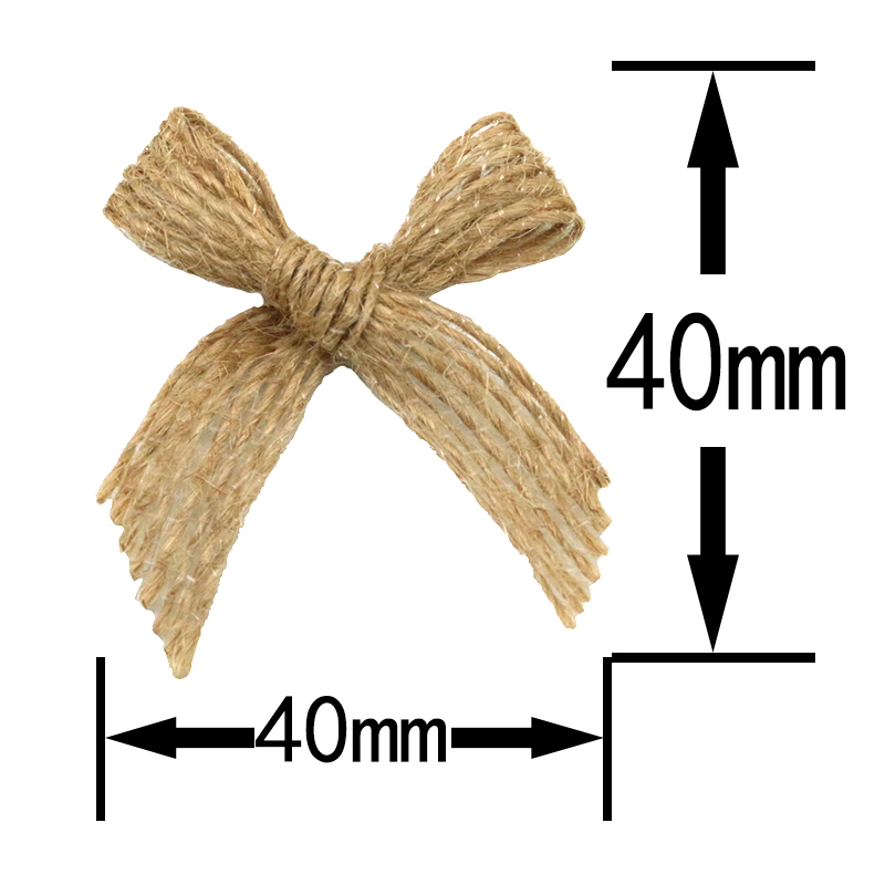 (50 stks/pak) 40*40mm Linnen Strik Natuurlijke Linnen Strikken Geschenkdoos Kleding Decoratie Accessoires Thuis Strikje Handgemaakte DIY