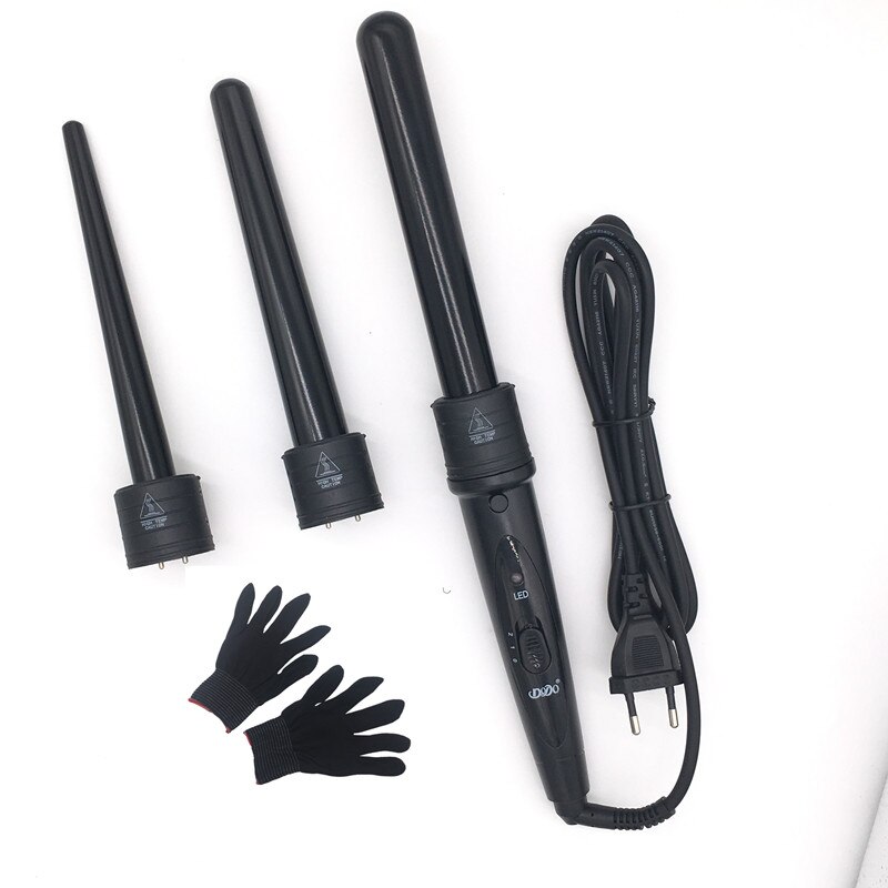 DODO 3 In 1 Haarkrulspelden Care Styling Curling Wand Verwisselbare 3 Onderdelen Clip Haar Ijzer Krultang Set Curler Haar Stijlen Tool: EU