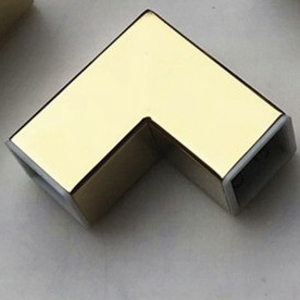 304 Stainless Steel Titanium Gold Square Shower Room Pull Rod Fittings Bathroom Glass Fixed Clip Pull Rod Glass Flange: 90 degrees connector