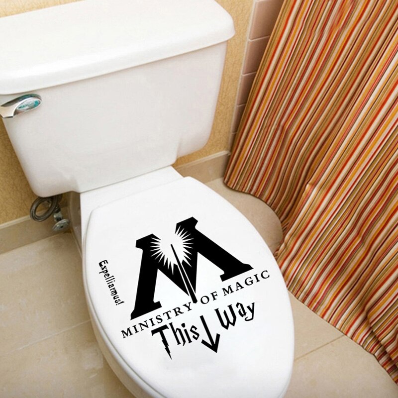 Grappige Ministerie Van Toverkunst badkamer muur sticker home decor wc decoratie muurstickers waterdicht wc stickers