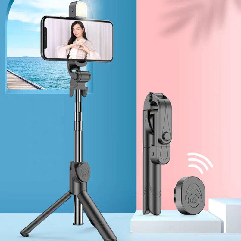 Trådløs bluetooth selfie stick 3 in 1 fjernbetjening udløser selfie stick stativ selfie stick til alle mobiltelefoner
