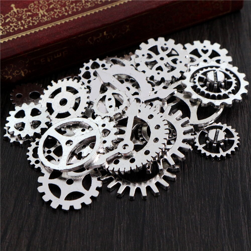 Gearssmall Size 8-25Mm Mix Legering Mechanische Steampunk Cogs & Tandwielen Diy Accessoires: Antique Silver