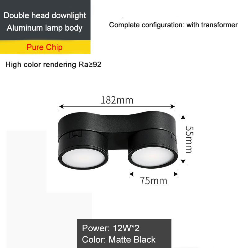 Surface Mounted LED Downlight 2 Head Dimmable Rotatable Foldable Lamp Ceiling Spot Light For Indoor Lighting: PURPLE / 3w / Blue