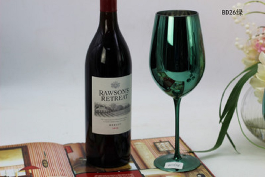 Verre en métal de placage de couleur verte créative avec un verre de champagne coupe de vin décoration de salle de mariage gobelet vert: B