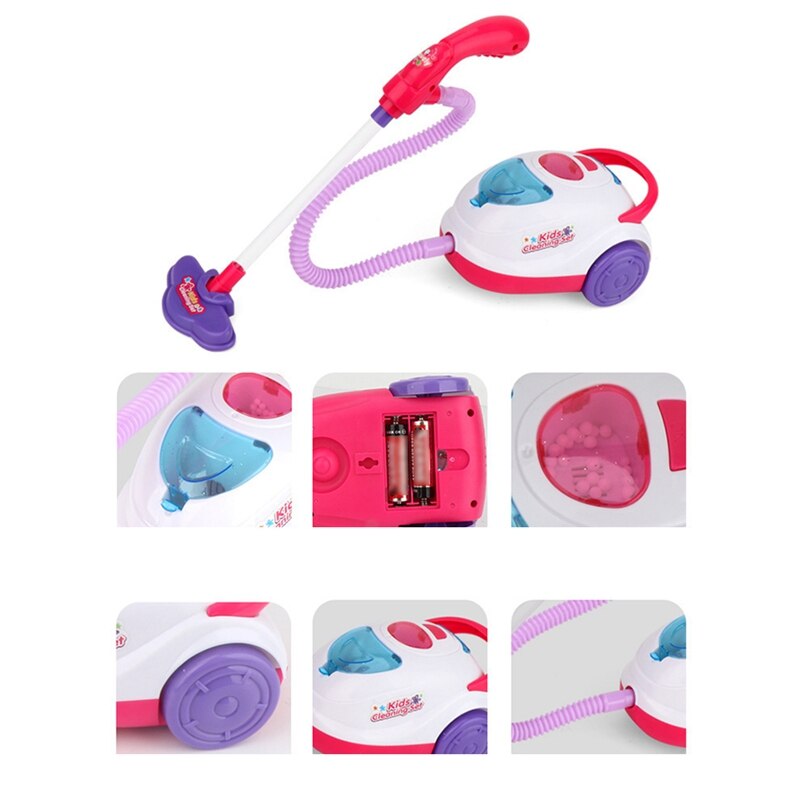 Children Play Cleaning Cart with Vacuum Cleaner Set for Educational