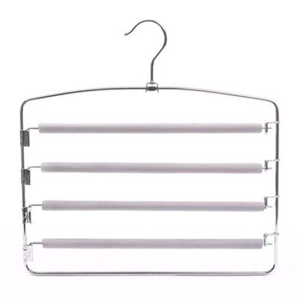 Multi-layer Metalen Broeken Slack Hangers Schuim Gevulde Swing Arm Broek Hangers Kledingkast Voor Broek Sjaal Opknoping: Transparant
