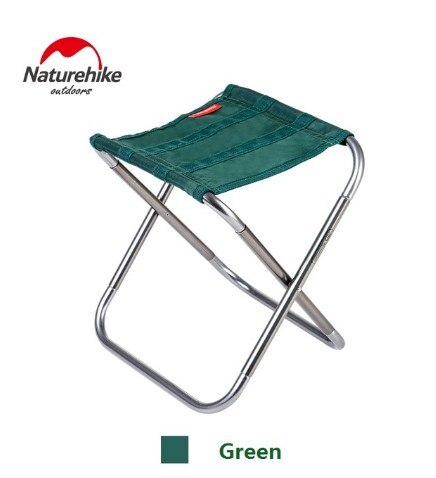 Naturehike campingstol udendørs transportabel aluminium folde trin skammel lille camping fiskeri pinic grill camp foldbart sæde: Grøn