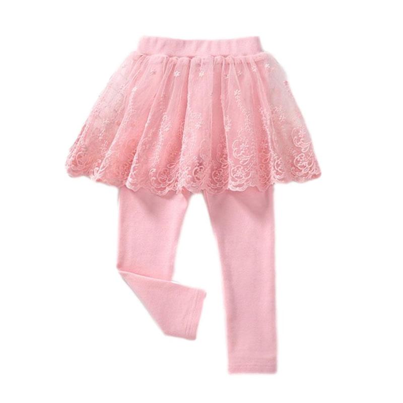 Jupe-culotte en dentelle pour filles, Leggings mignons, princesse, bleu marine, gris, P1W3, printemps et automne: Rose / 120