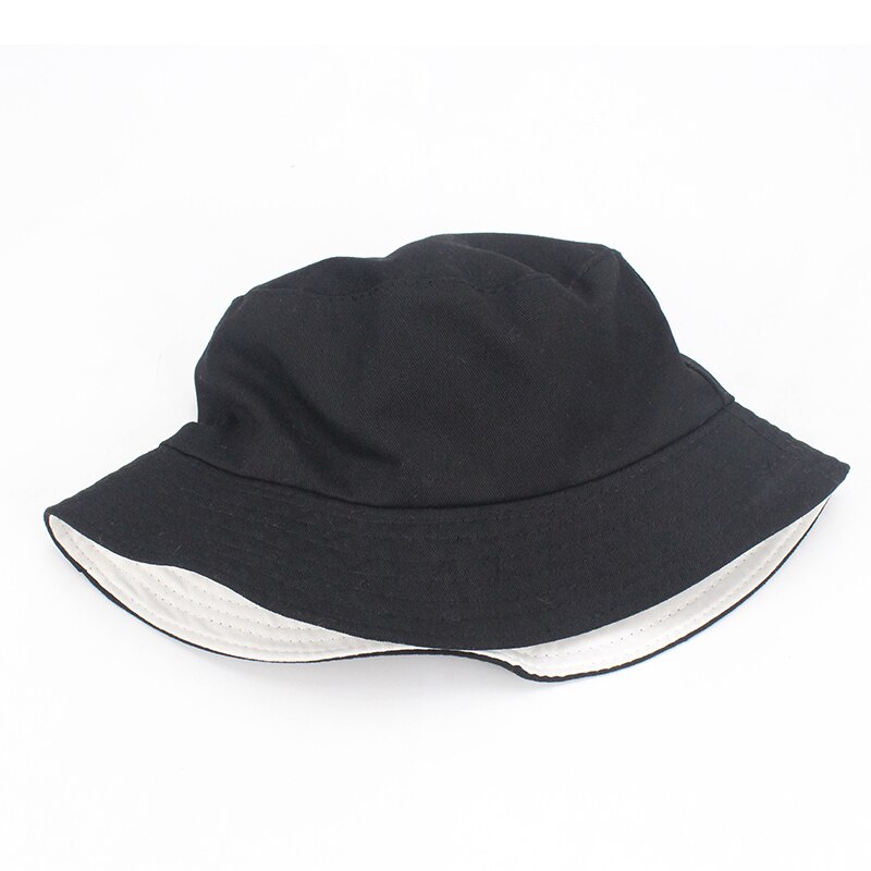 Effen Kleuren Zwart Wit Emmer Hoeden Vrouwen Mannen Outdoor Emmer Cap Vrouwen Hoed Unisex Hiphop Caps dubbelzijdig vissen Hoed