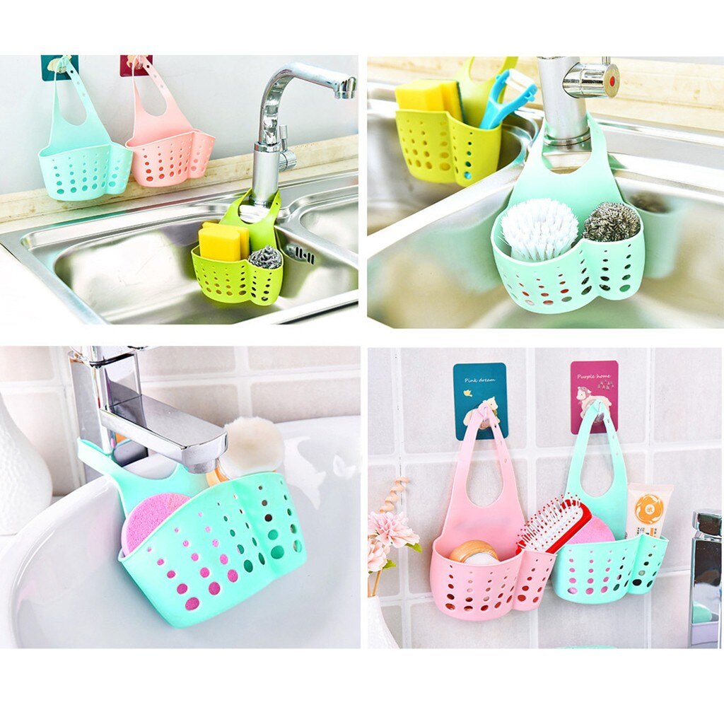 Kitchen Utensils Gadgets Portable Basket Home Hanging Drain Basket Bag Bath Storage Tools Sink Holder Kitchen Accessories #25