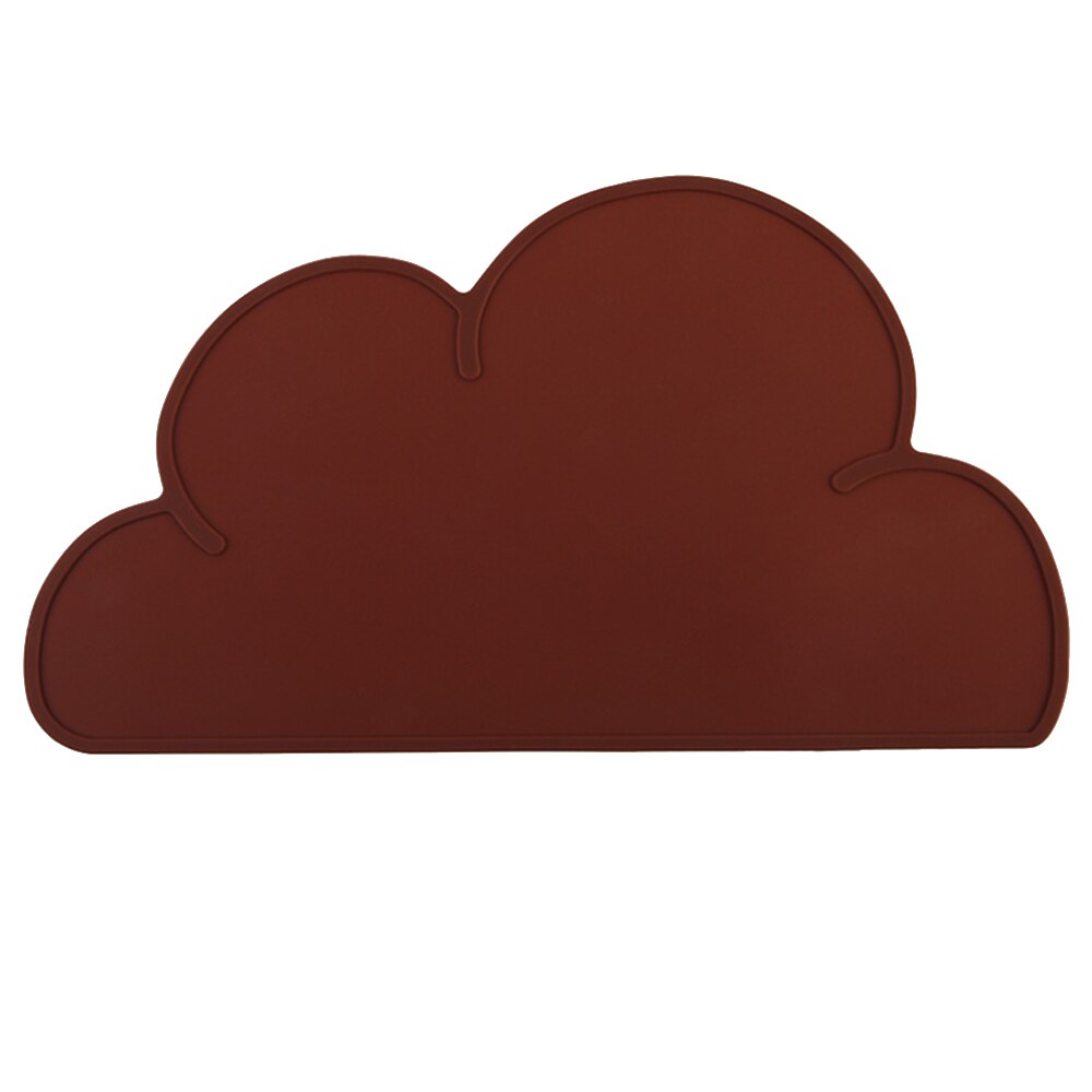 Silicone Cute Cloud Pet Feeding Mat Dog Food Pad Mat Pet Feeder Water Dish Bowl Placemat Feeding Clean Cat Dog Supplies: Brown