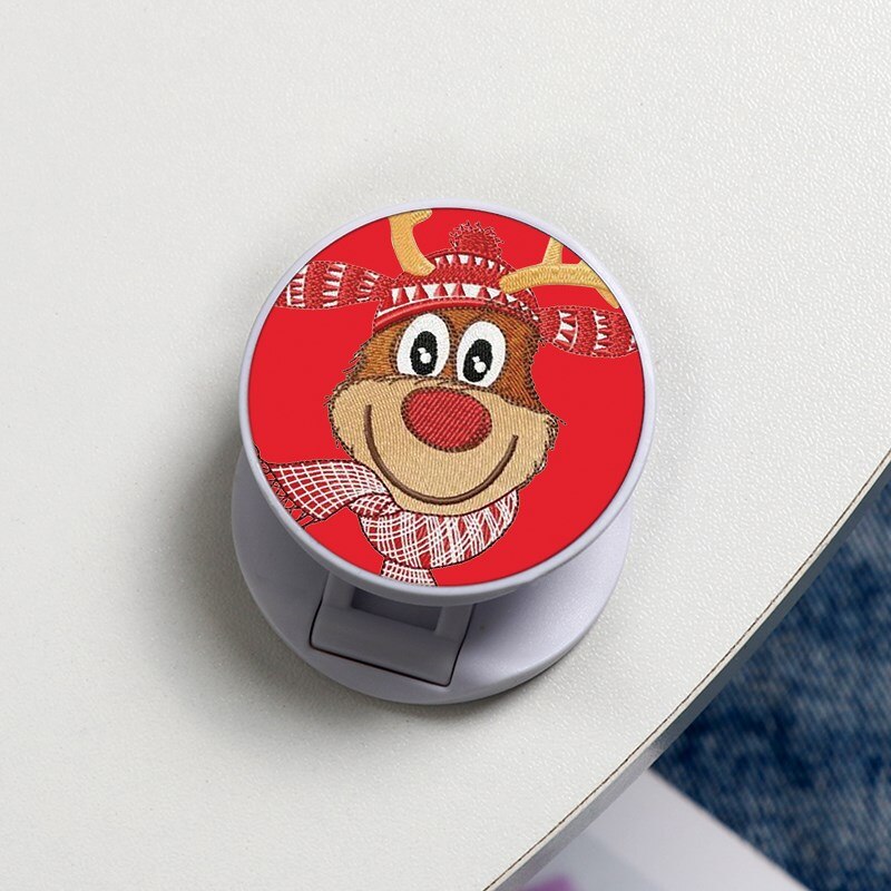 Universele mobiele telefoonhouder, kerst hert cartoon telefoonstandaard, vingerringhouder voor iphone, telefoonbeugel, standaard: Kho-zdzjbai-sdlucxho