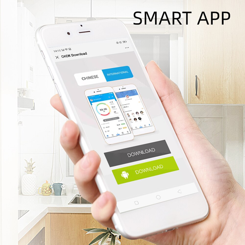 Fitness Home Bathroom LCD Display Smart Bluetooth Weight Scale Cellphone Wireless With App Digital Bodybuilding Body Fat