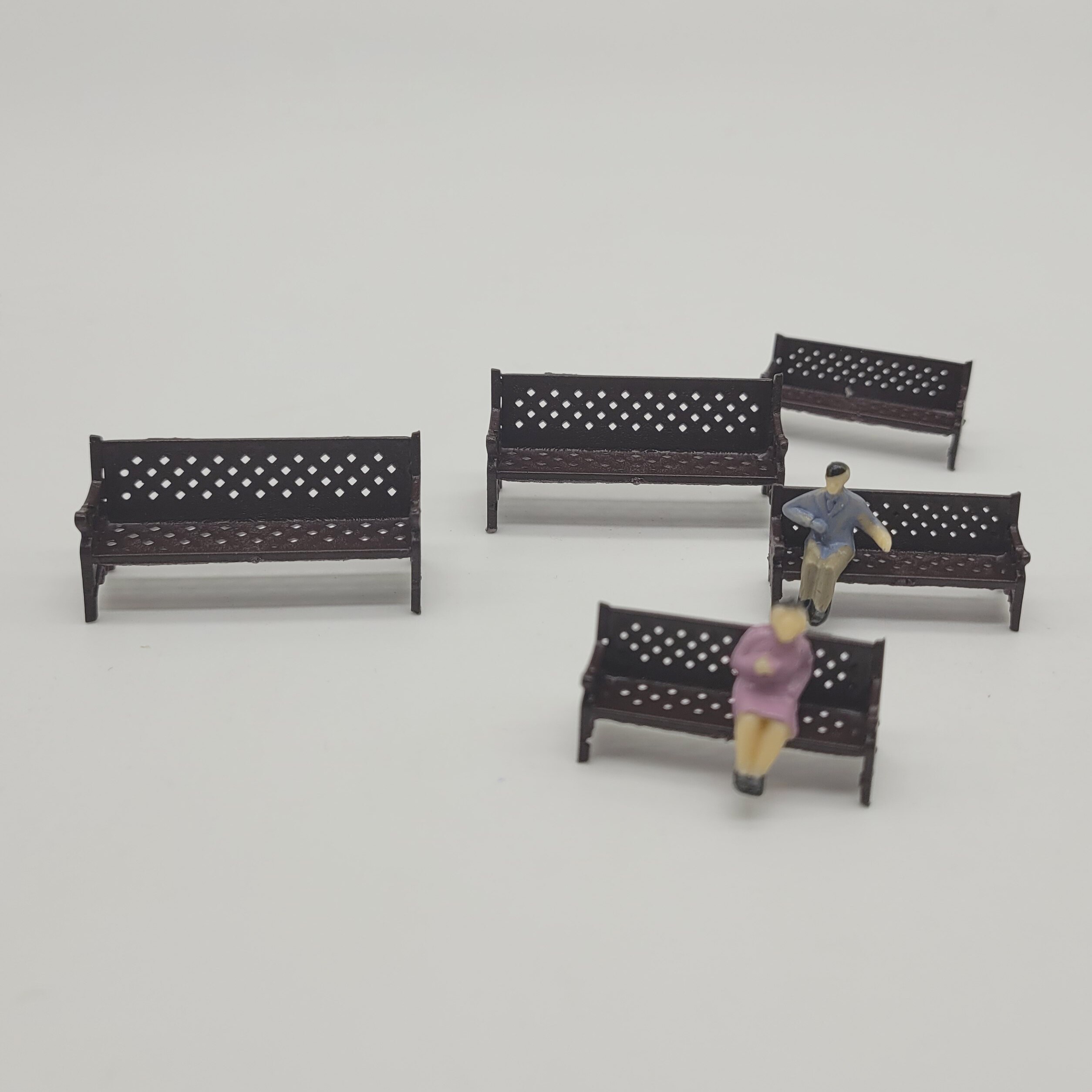 Mini banc Miniature de parc, modèle Ho 1/64/87, aménagement Diorama, artisanat, jardin, , 2 pièces