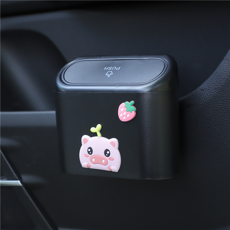 Poubelle de dessin animé multifonctionnelle pour porte de voiture, poubelle de rangement pour débris, fournitures d'intérieur de voiture bricolage,: Or