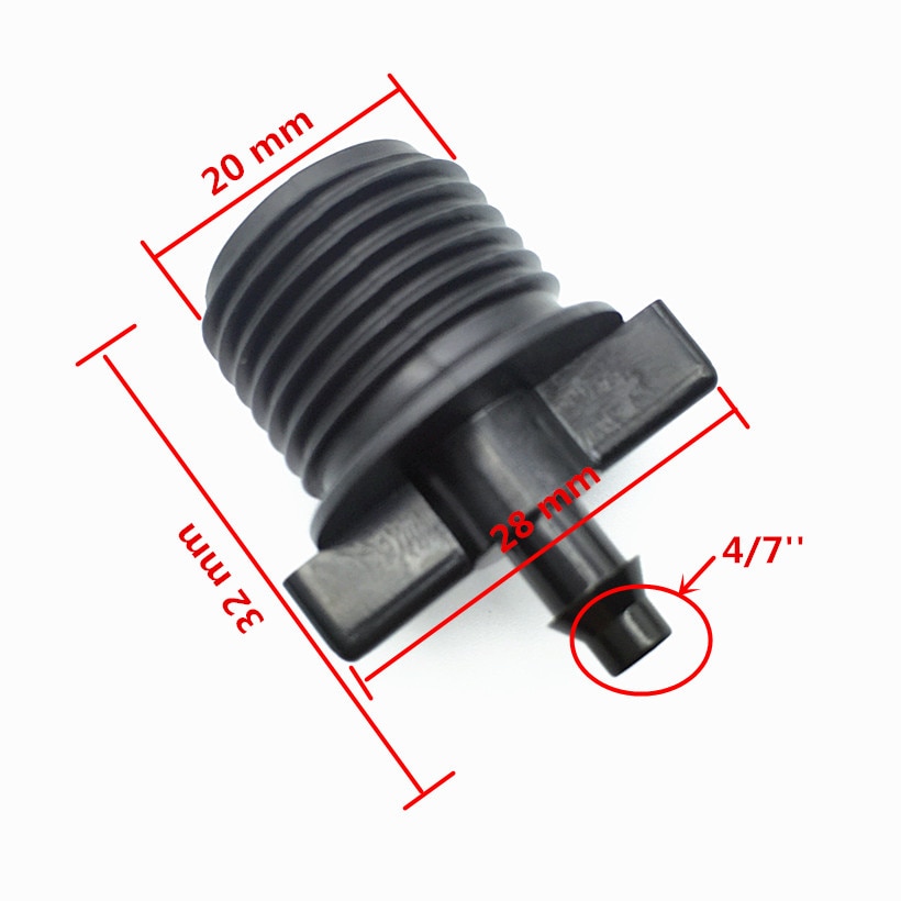10pcs1/2-inch Tapped Conversion 4mm Barb Fittings Irrigation Switch Connector With Micro-irrigation Fittings Garden Hose 4/7 mm
