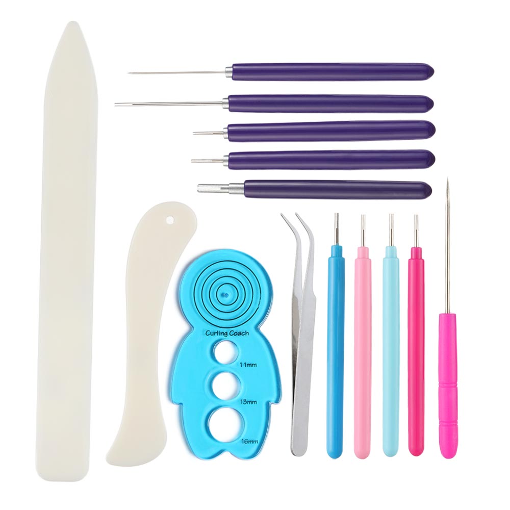 13Pcs DIY Scrapbook Handmade Tools Multifunctional Slotted Quilling Paper Pen Craft Card Making Bookbinding Origami Handcraft