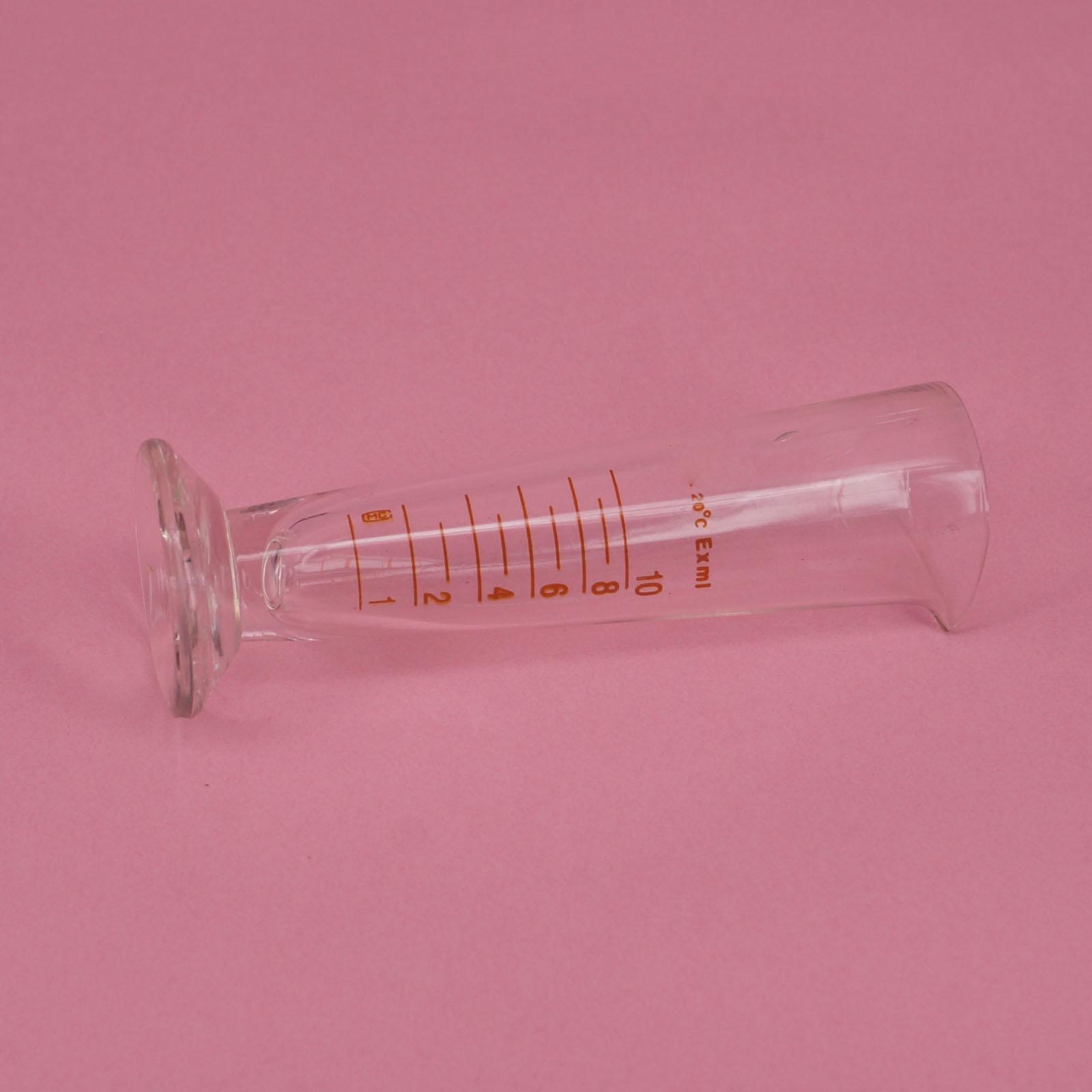 10Ml Lab Glas Betaalde Apotheker Maatbeker Conische Afgestudeerd Met Uitloop