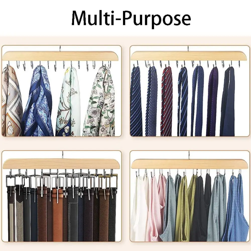 Porte-ceinture en bois pour femmes, cintres de rangement pour étui à vêtements, accessoires de garde-robe de maison, organisateur d'écharpe, cintres de ceinture à cravate pour hommes