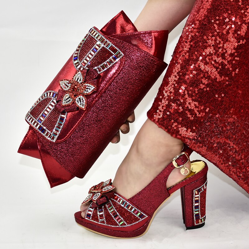 Pumps Women Shoes Shoe and Matching Bag for Nigeria Party Set Italy Set African Shoes and Matching Bags Italian Match