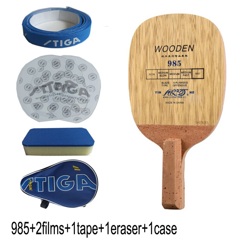 Original yinhe 981 983 985 tabe tennis blade pure wood JS Japanese penhold fast speed offensive ping pong game no rubber: 985 case