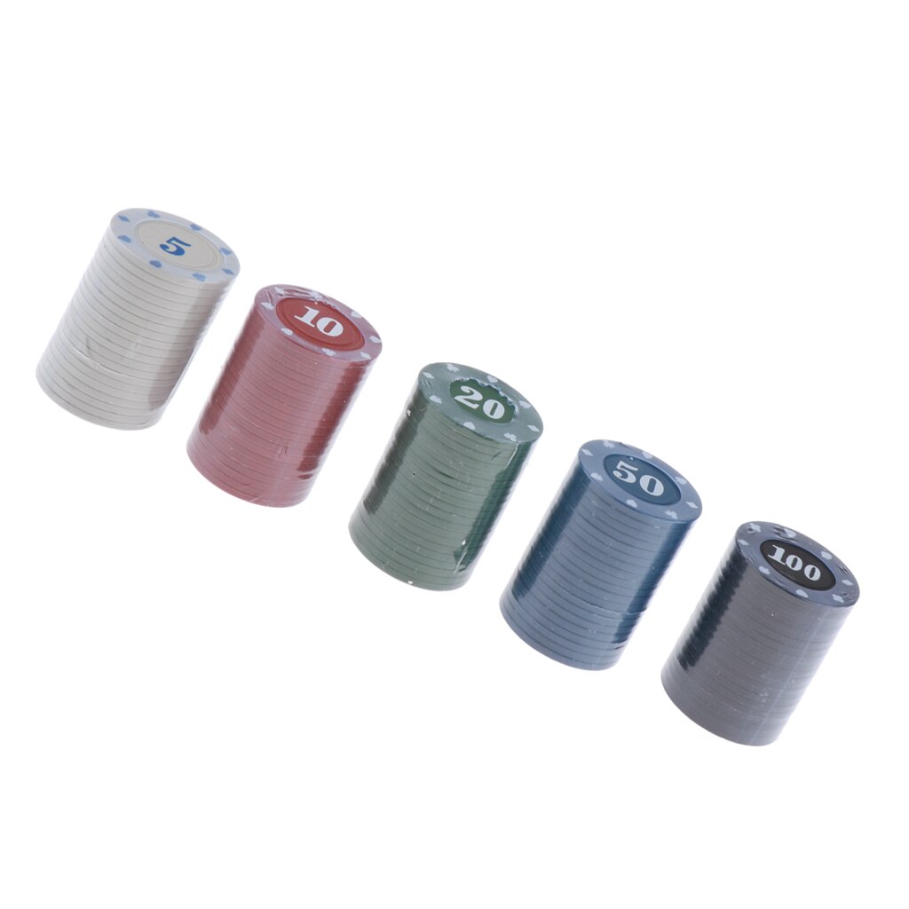 100 stk pokerspil tilbehør chip poker vegas sæt kortspil 3.9cm type