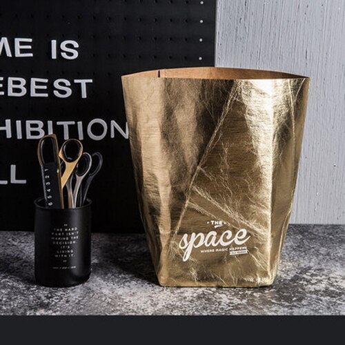 Sac de rangement en papier Kraft lavable et réutilisable pour la cuisine, sac de rangement pour aliments, sac de fruits, sacs imperméables, organisateur pour la maison: c / M