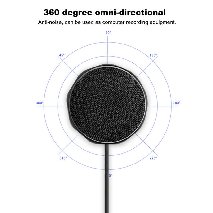USB Microphone Omni-directional Condenser Mini Wired Meeting Business Mic for PC Laptop