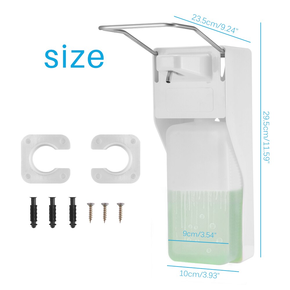 ABS Manual Soap Dispenser Elbow Press Soap Pump Wall-Mounted Sanitizer Dispenser For Home Hospital Hotel Bathroom 1000ml