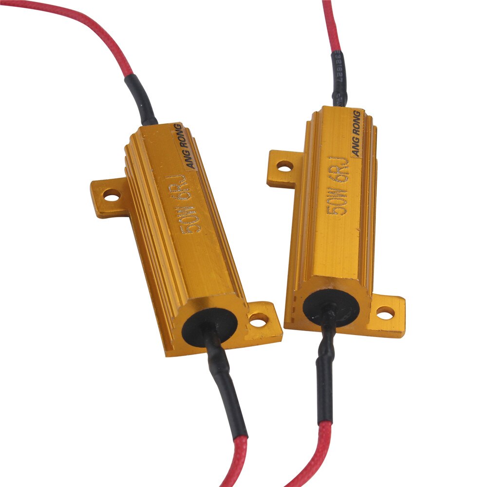 ANGRONG 2X LED Load Resistors 50W 6 ohm Stop Car Light Flicker Cancel Error Message 12V DRL Fog Lamp Canbus Canceller Decoder