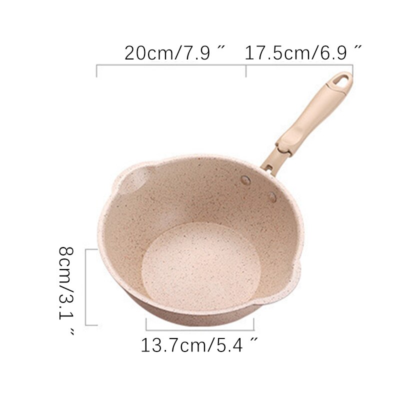 20Cm Maifan Stone Koekenpannen Non-stick Aluminium Wok Japanse Huishoudelijke Wok Inductie Kookplaat Gasfornuis Pannenkoek Pan voor Keuken: 20CM beige