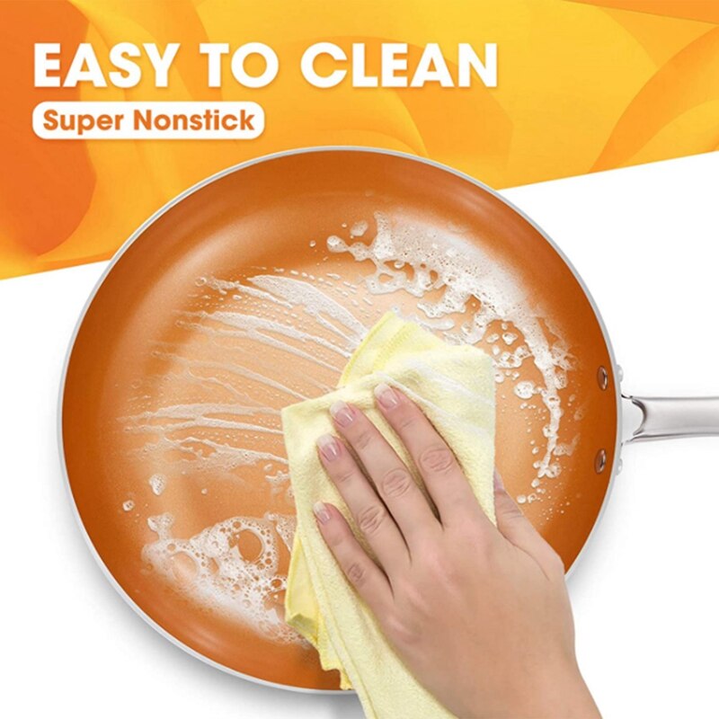 Koperen Koekenpan Anti-aanbak, 11 Inch Koekenpan Met Ultra Anti-aanbak Titanium Coating, Anti-aanbak Koperen Koekenpan 11 Inch
