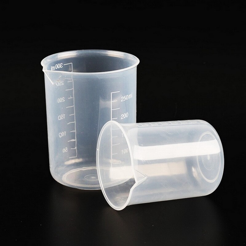 Vasos medidores graduados de plástico para hornear vaso de precipitados, recipiente para jarra con medidas líquidas, 20/ 30 /50/300 /500/1000ml