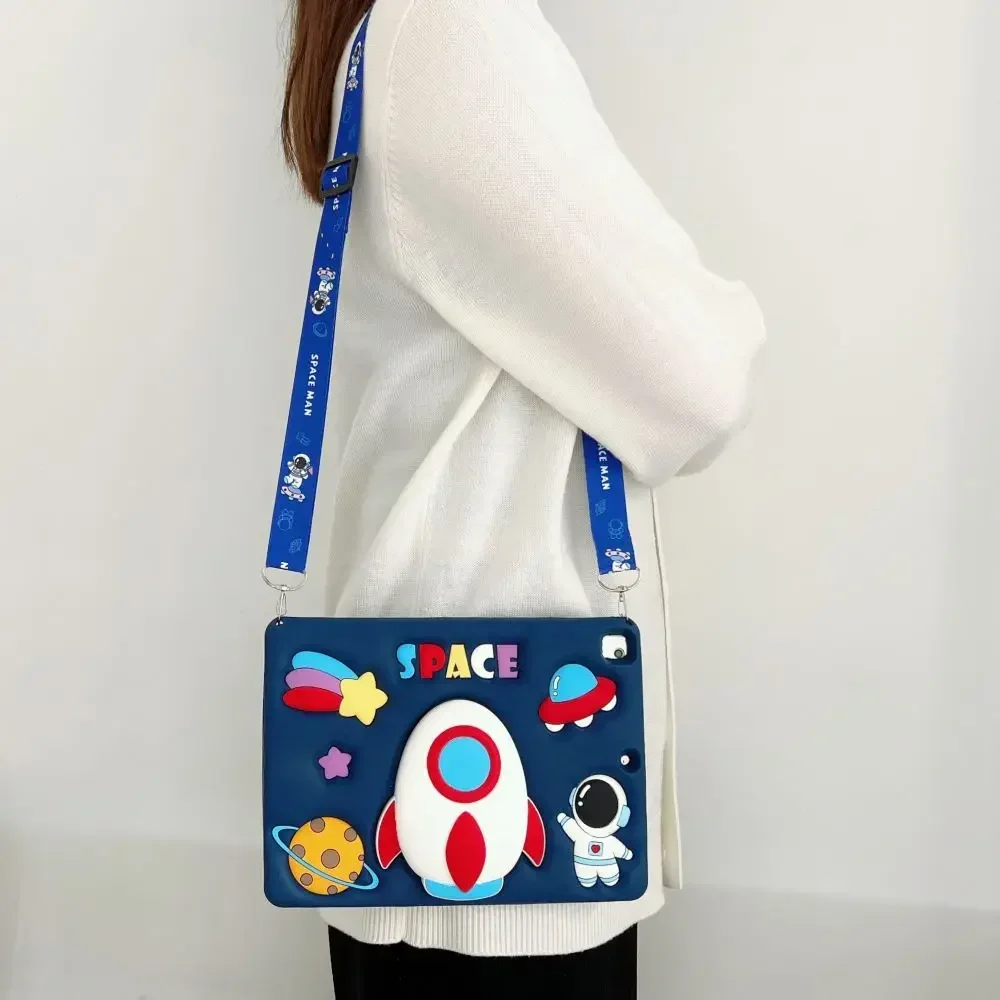 Case voor iPad Pro 11 10e 10.2 9e 8e 7e generatie Leuke cover voor iPad 9.7 6e 5e Air 2 1 mini 7 6 5 4 3 2 1 met Rocket Stand