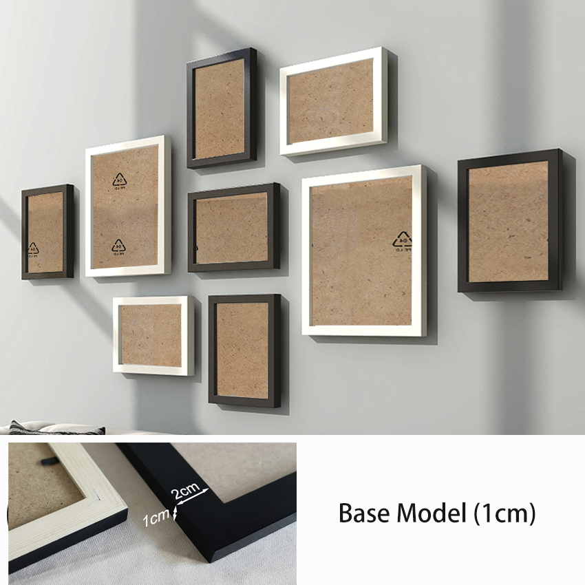 9 Stks/set Natuurlijke Hout Fotolijsten Muur Decor Fotolijst Voor Muur Opknoping Klassieke Houten Frame Voor Woonkamer Decoratie: 7 inch / Paars