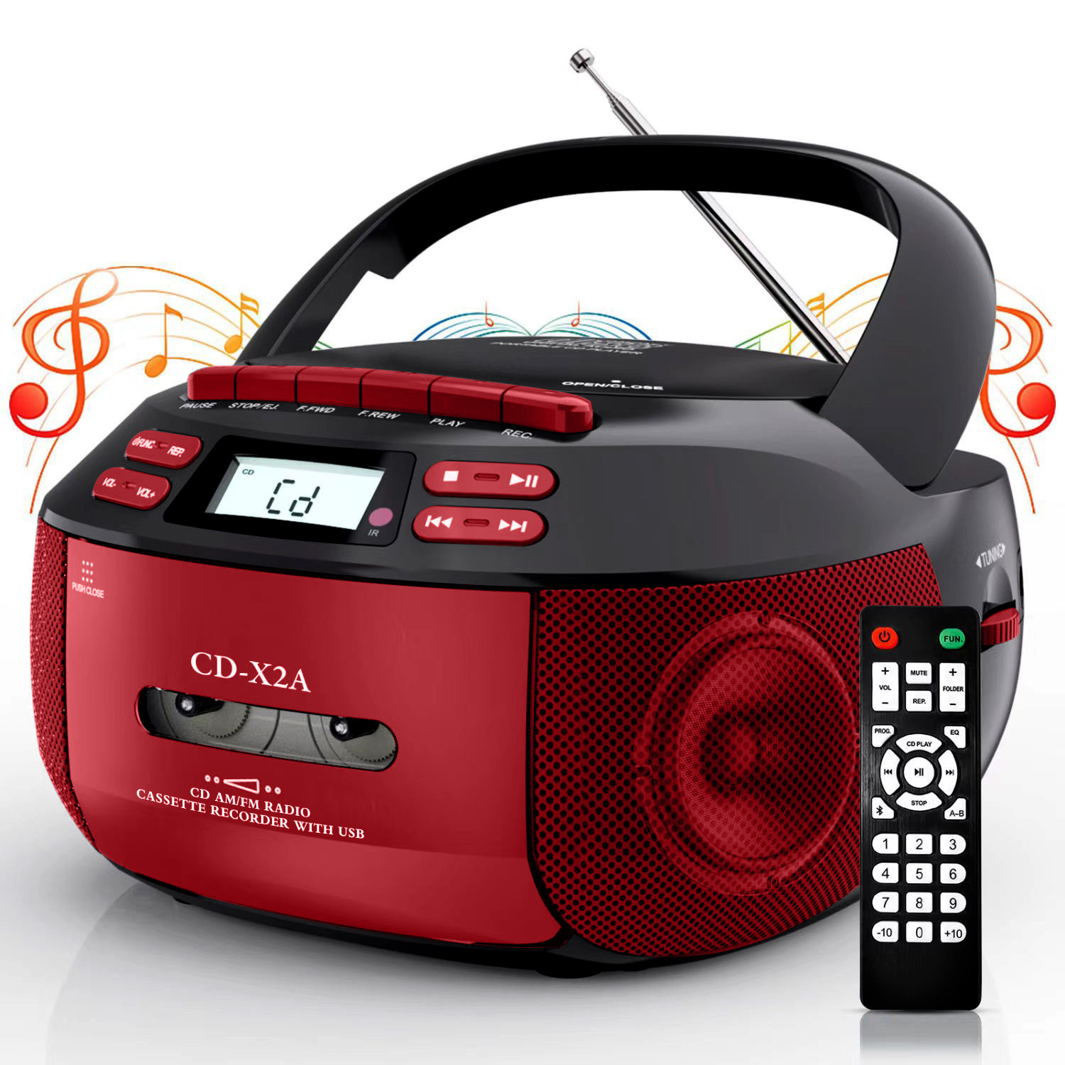 Boombox CD Cassette Player Bluetooth FM Tape Portable CD player Student Learning U disk MP3 Stereo Music Player