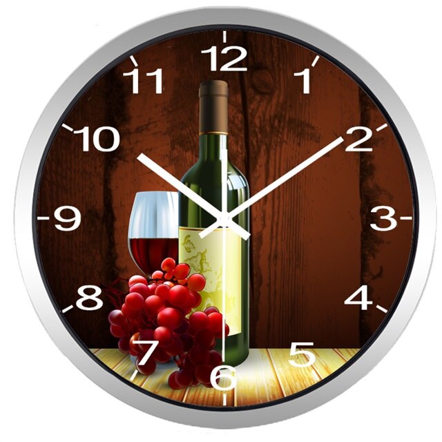 Reloj de pared para restaurante occidental, Hotel, vino tinto, tienda de vino, cocina, comedor: B110S / 10"