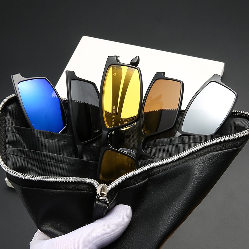 Brilleinnfatning herre med 5 stk. klips polariserte solbriller brille magnetiske briller herre  uv400 briller 2347