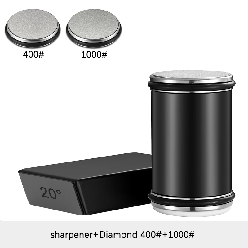 Aiguiseur de couteaux à roulettes avec kit de pierre à aiguiser en diamant, porte-couteau magnétique, rouleau d'angle de Louvain, accessoire de cuisine, 15 et 20: BLANC