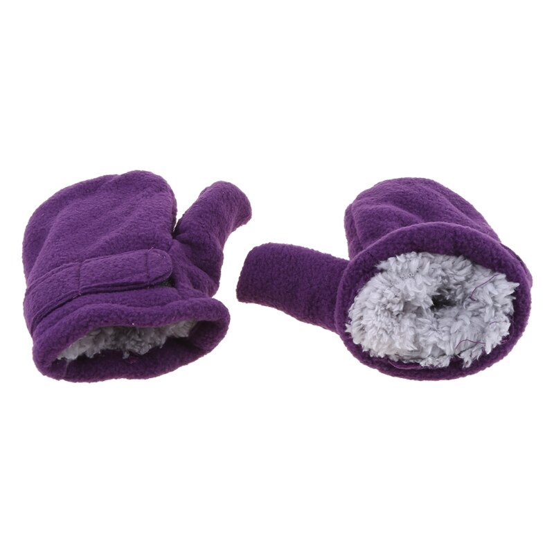 Winter Warm Dikker Baby Handschoenen Peuter Infant Winter Wanten Gevoerd Met Fleece Easy-On Baby Jongens Baby Meisjes Outdoor wanten: purple-L