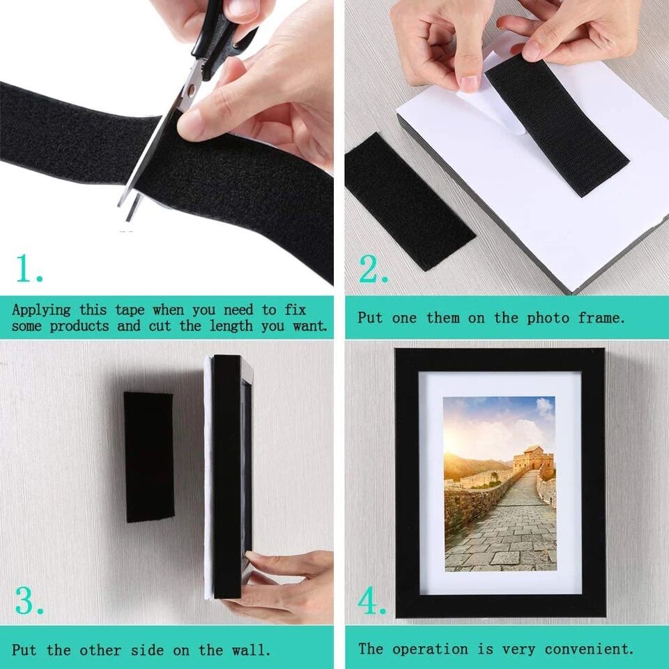 Nastro adesivo resistente con gancio e anello, previene cuscini del divano, toppe in velcro, impugnatura per cuscino, strisce adesive da parete con velcro adesivo