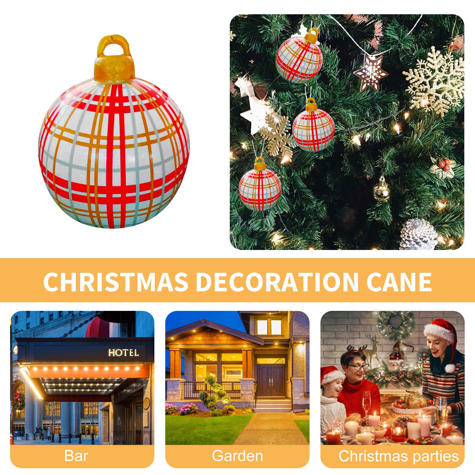 Christmas Inflatable Balls Hanging Ornament for Party Decoration Household Window Curtain Decor