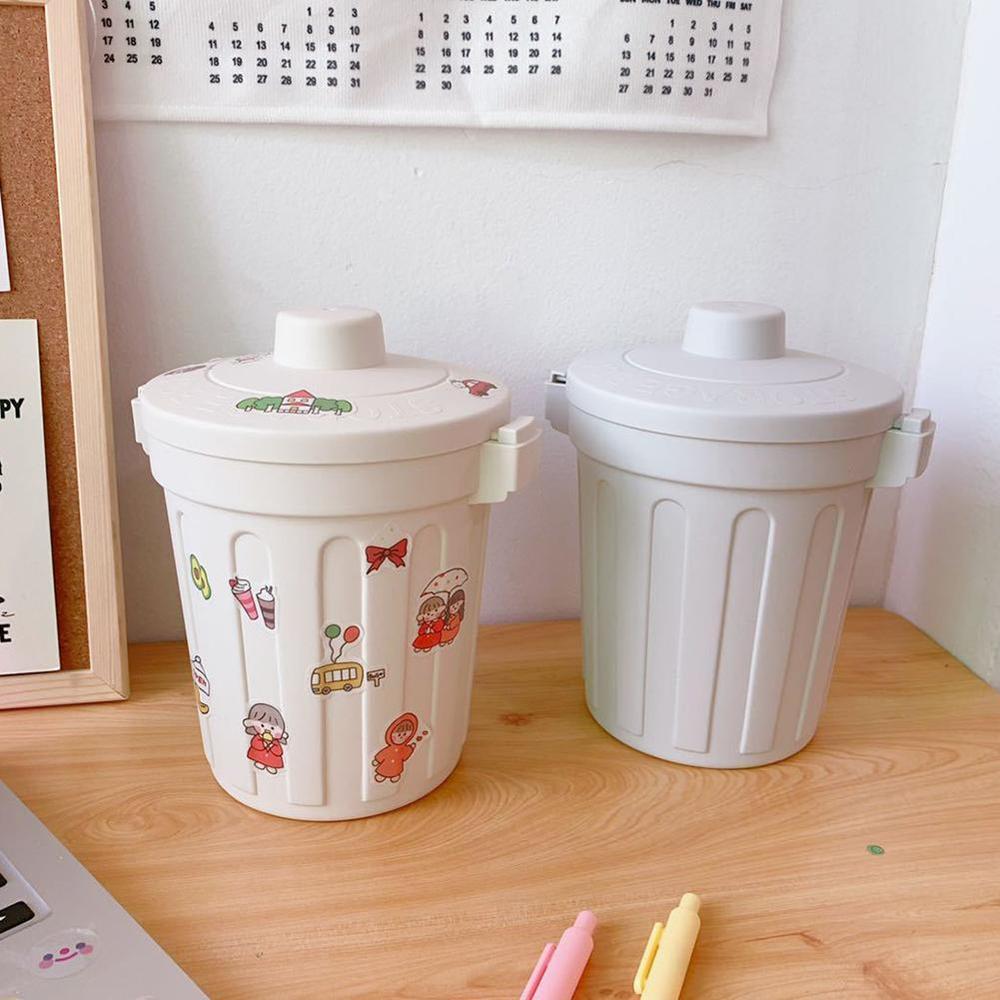 Mini Small Waste Bin Desktop Garbage Basket Home Table Dustbin Supplies Trash Office Plastic Can Box Barrel Sundries W9P2