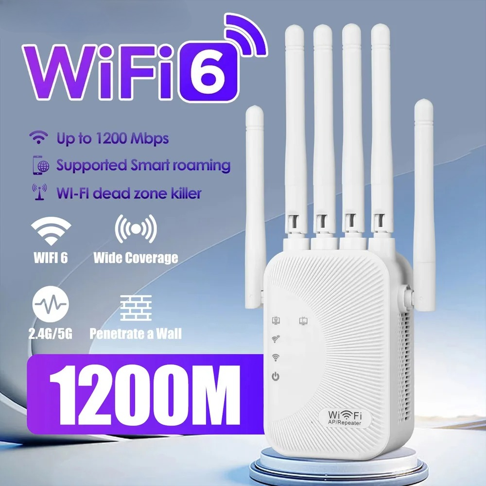 1200Mbps Wifi Amplifier Dual band 2.4G 5G Repeater Network Expander Range Extender WiFi Signal Booster Wireless Router