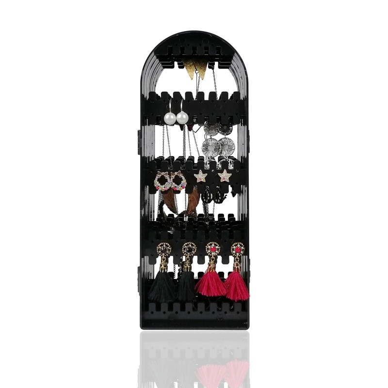 120/180/240/360holes Plastic Clear Earrings Studs Display Rack Folding Screen Earring Jewelry Display Stand Holder Storage Box