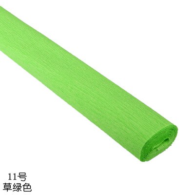 250Cm * 50Cm Crinkled Crêpepapier Bloem Wikkelen Bruiloft Feestelijke Partij Decoratie Kids Diy Vouw Scrapbooking Ambachten 5Pcs: grass green